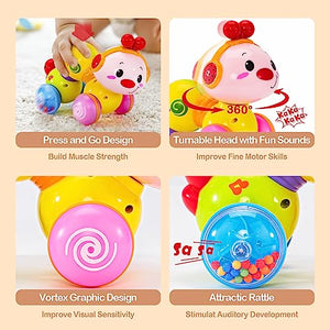 Baby Toys 6-12 Months+ - Musical, Light up, Press and Go 6 Month Old Baby Toys 6 to 12 Months Crawling Toys for Babies Infant Tummy Time Toys 7 8 9 12+ Months boy Girl Toys for 1 Year Gifts