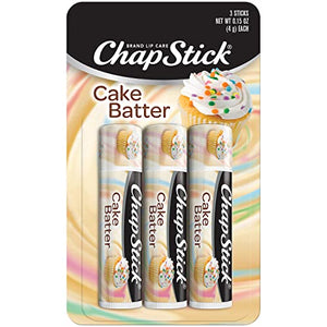 ChapStick Cake Batter Limited Edition Flavored Lip Balm Tubes, Lip Moisturizer for Lip Care - 0.15 Oz , 3 Count (Pack of 1)