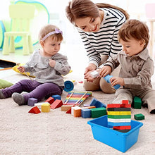 DAJAVE 6 Pack Small Multi-Purpose Plastic Storage Bins, Stackable Cubby Bin Storage Bins Storage Cubbies for Classroom Home Nursery Toys Organizers