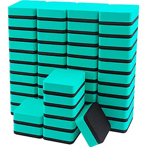 Mini Dry Erase Erasers, IHPUKIDI 48 Pack Magnetic Whiteboard Dry Erasers Chalkboard Cleaner Wiper for Kids and Classroom Teacher Supplies, Home and Office (2 x 2 Inch) Green