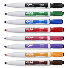 EXPO Magnetic Dry Erase Markers with Eraser, Fine Tip, Assorted, 8 Count