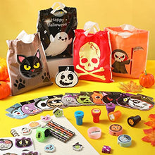 Clabby 192 Pcs Halloween Stationery Party Favors for Kids Classroom Bulk Gifts Trick or Treat Goodie Bag Stuffers Including Bags Erasers Notepads Pencils Sharpeners Stickers Stampers