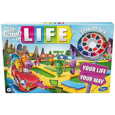 Hasbro Gaming The Game of Life Game, Family Board Game for 2-4 Players, Indoor Game for Kids Ages 8 and Up, Pegs Come in 6 Colors