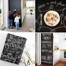 Large Chalkboard Wallpaper Peel and Stick(17.7x118inches) -5 Chalks Included Wall Decor Chalk Board Removable Paint Blackboard Stickers for Wall