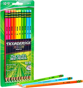 Ticonderoga 13810 #2 Neon Pencils 10 Pack