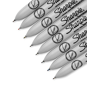 Sharpie Retractable Permanent Markers, Ultra Fine Point, Assorted Colors, 8 Count