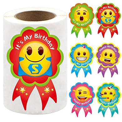 Happy Birthday Badge Stickers It’s My Birthday Stickers for Kids Home Classroom 200PCS Per Roll Birthday Party Decoration