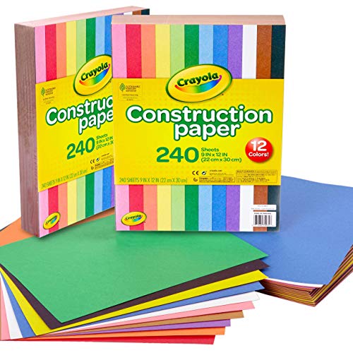 Crayola Construction Paper, 240 Count, Bulk School Supplies For Kids, 2-Pack School Paper