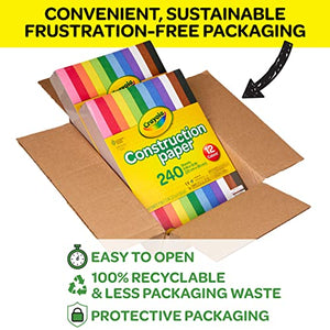 Crayola Construction Paper, 240 Count, Bulk School Supplies For Kids, 2-Pack School Paper