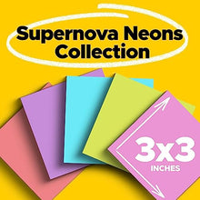Post-it Super Sticky Notes, 24 Note Pads, 3x3 in., 2x the Sticking Power, School Supplies and Office Products, Sticky Notes for Vertical Surfaces, Monitors, Walls & Windows, Supernova Neons Collection
