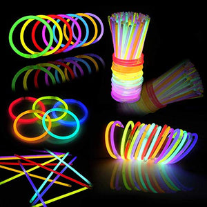 JOYIN 144 Pcs Glow Sticks Bulk 8" Bracelets Necklaces, Glow in the Dark Neon , Easter, Christmas, Football,Halloween Party Supplies Pack,