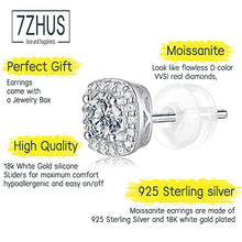 Moissanite Stud Earrings Halo Diamond 925 Sterling Silver Earrings for Women Men 7ZHUS Jewelry Gifts