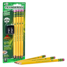 Ticonderoga My First Wood-Cased Pencils, Pre-Sharpened, 2 HB, With Sharpener, Yellow, 4 Count