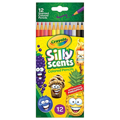 Crayola Silly Scents Scented Colored Pencils, Gift for Kids, 12ct, Assorted, 0.3 x 3.5 x 8.4 inches