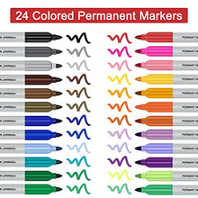 Vitoler Colored Permanent Markers,24 Assorted Colors Permanent Marker Pens Fine Point Markers for Marking Coloring Doodling Writing Journaling