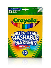 Crayola Ultra Clean Washable Markers, Fine Line Marker Set, Gift for Kids, 12 Count