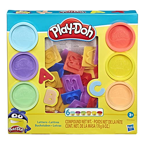 Play-Doh Fundamentals Letters with 26 Letter Stamper Tools and 6 Colors of Play-Doh