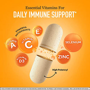 Airborne Vitamin C 500mg Capsules With Zinc & Selenium, Immune Support Supplement For Adults with Powerful Antioxidants Vitamins A C & E + Vitamin D - 60ct Bottle (30 Servings)