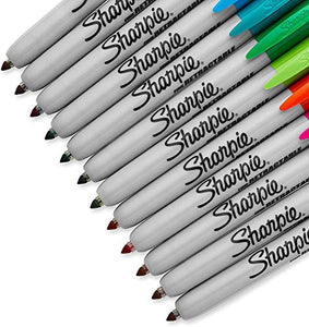 Sharpie 32707 Retractable Permanent Markers, Fine Point, Assorted Colors, 12 Count - 1