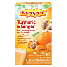 Emergen-C Citrus-Ginger Fizzy Drink Mix, Turmeric and Ginger, Immune Support, Natural Flavors with High Potency Vitamin C, 18 Count