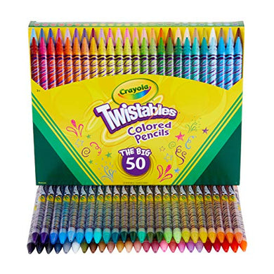 Crayola Twistables Colored Pencil Set (50ct), Kids Art Supplies, Colored Pencils For Kids, Gifts for Boys & Girls, 4+ [Amazon Exclusive]