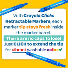 Crayola Washable Markers with Retractable Tips, Clicks, School Supplies, Art Markers, 10 Count