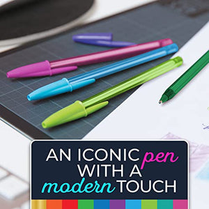 BIC Color Cues Pen Set (WMSUA60-AST), 60-Count Pack, Assorted Colors, Fun Color Pens for School Supplies, Includes Cristal Xtra Smooth Ballpoint Pens