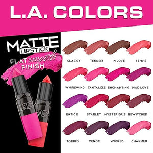 L.A. Colors Matte Lipstick, In Love, 1 Ounce