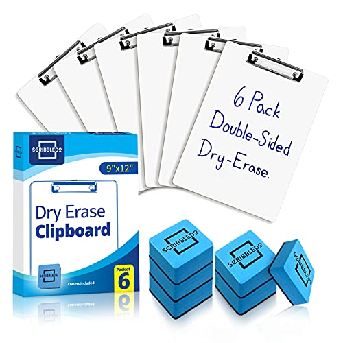 6 Dry Erase Clipboards