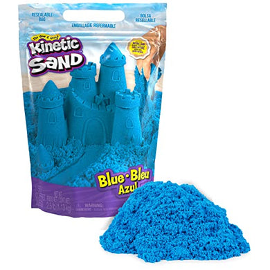 Kinetic Sand, 2.5lbs Blue Play Sand, Moldable Sensory Toys for Kids, Resealable Bag, Ages 3+