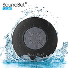 Soundbot SB510 Bluetooth Shower Speaker HD Water Resistant Bathroom Speakers, Handsfree Portable Speakerphone with Built-in Mic, 6hrs of Playtime, Control Buttons and Dedicated Suction Cup (Black)