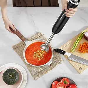 Bonsenkitchen Handheld Blender, Electric Hand Blender 12-Speed & Turbo Mode, Immersion Blender Portable Stick Mixer with Stainless Steel Blades for Soup, Smoothie, Puree, Baby Food