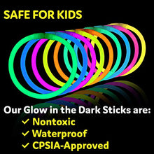 Glow Sticks Bulk Party Favors 100pk - 8" Glow in the Dark Party Supplies, Light Sticks for Neon Party Glow Necklaces and Bracelets for Kids or Adults