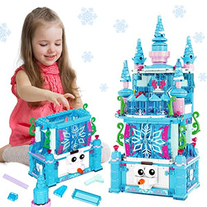 MOONTOY Princess Castle STEM Building Toys for Girls Age 6 7 8 9 10 11 12 Years Old- 492 PCS Castle Building Blocks Kits Creative Educational Building Sets Christmas Birthday Gifts for Girl Boys Kids