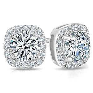 Moissanite Stud Earrings Halo Diamond 925 Sterling Silver Earrings for Women Men 7ZHUS Jewelry Gifts