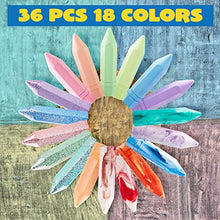 JOYIN 36 PCS Washable Sidewalk Chalks Set in 6 Packs, 18 Colors, Including 12 Tie Dye Sidewalk Chalks, 12 Glitter Chalks & 12 Neon Color Chalks, Outdoor Chalk for Painting, Drawing, Gifts for Kids