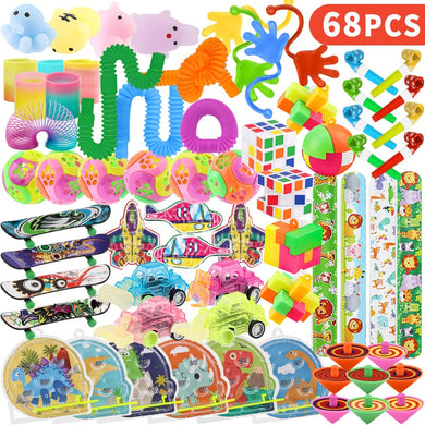 68 pcs Party Favors for Kids, Pinata Stuffers Goodie Bags Fillers for Kids Birthday Party Treasure Box Prize Box Toys Carnival Prizes for kids classroom Assortment Party Toys Fidget Party Favors Bulk