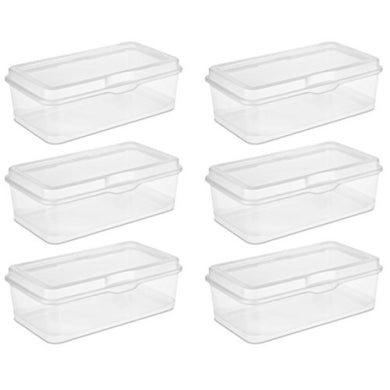 6 Clear Storage Boxes