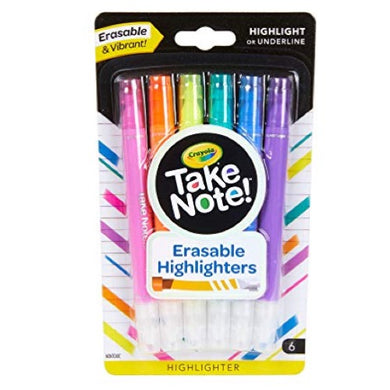 6 Erasable Highlighters